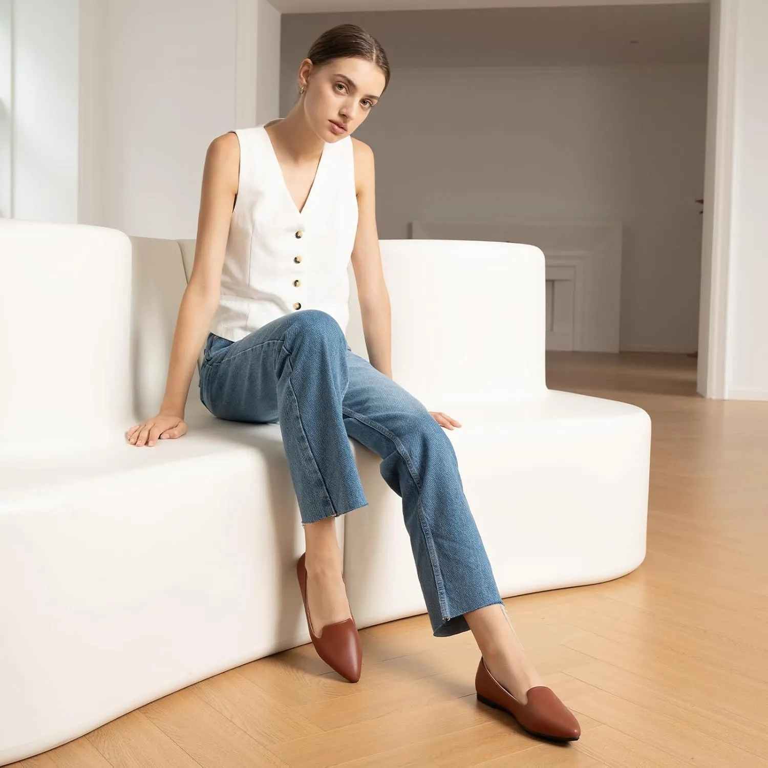 MUSSHOE Flat Shoes Women Comfortable Slip on Women's Flats