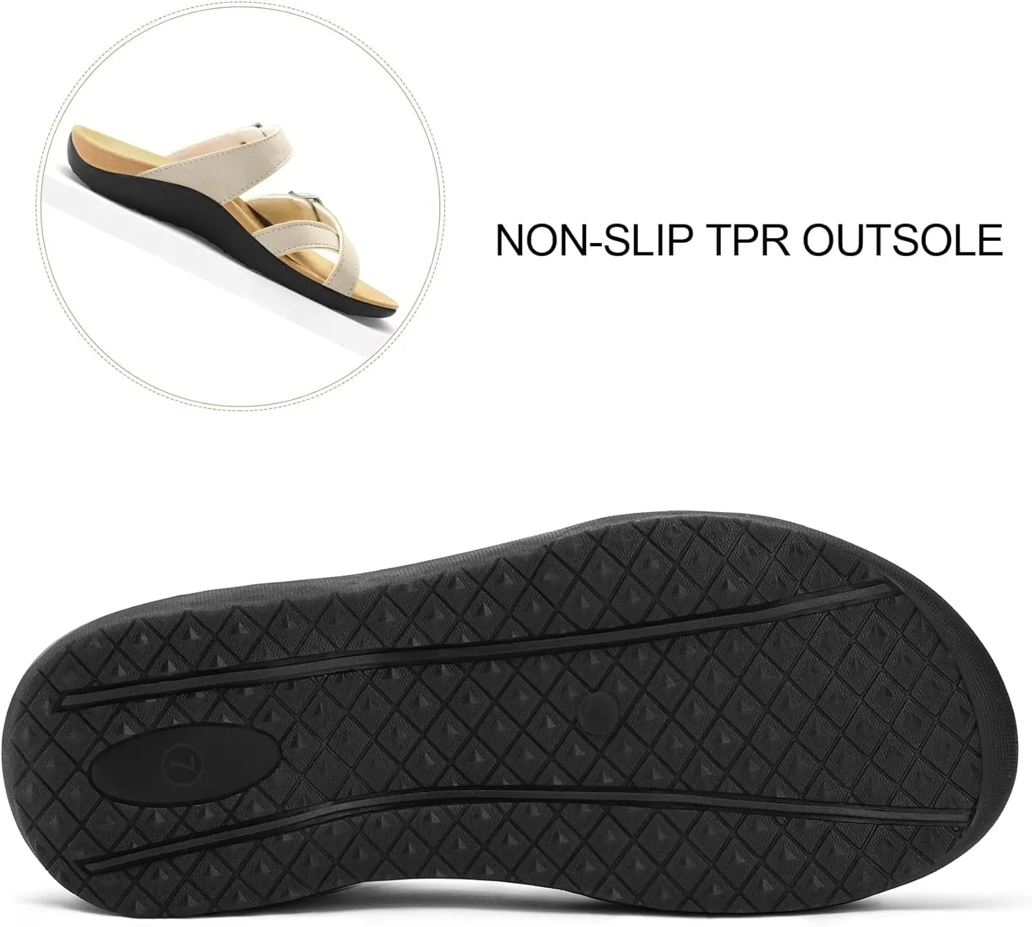 mysoft Women's Arch Support Slide Sandals Adjustable Orthopedic Flip Flops Comfortable Walking Summer Shoes