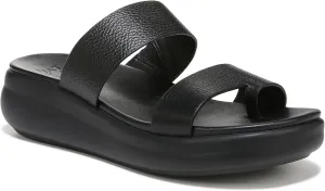 Naturalizer Women's Drift 2 Slip On Platform Sandal Slide Sandal Black Leather 4 M