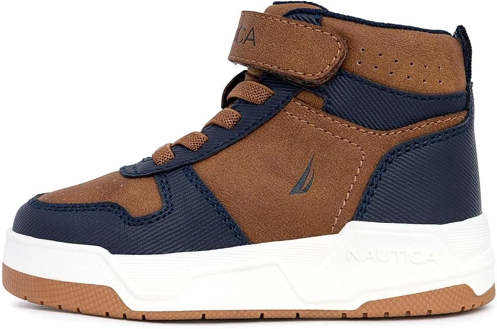 Nautica Kids High Top Basketball Sneakers – Toddler/Little Kid Fashion Boots, Comfortable Athletic Walking Shoes for Boys and Girls