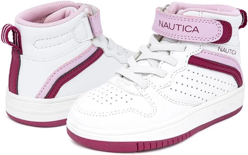 Nautica Kids High Top Basketball Sneakers – Toddler/Little Kid Fashion Boots, Comfortable Athletic Walking Shoes for Boys and Girls