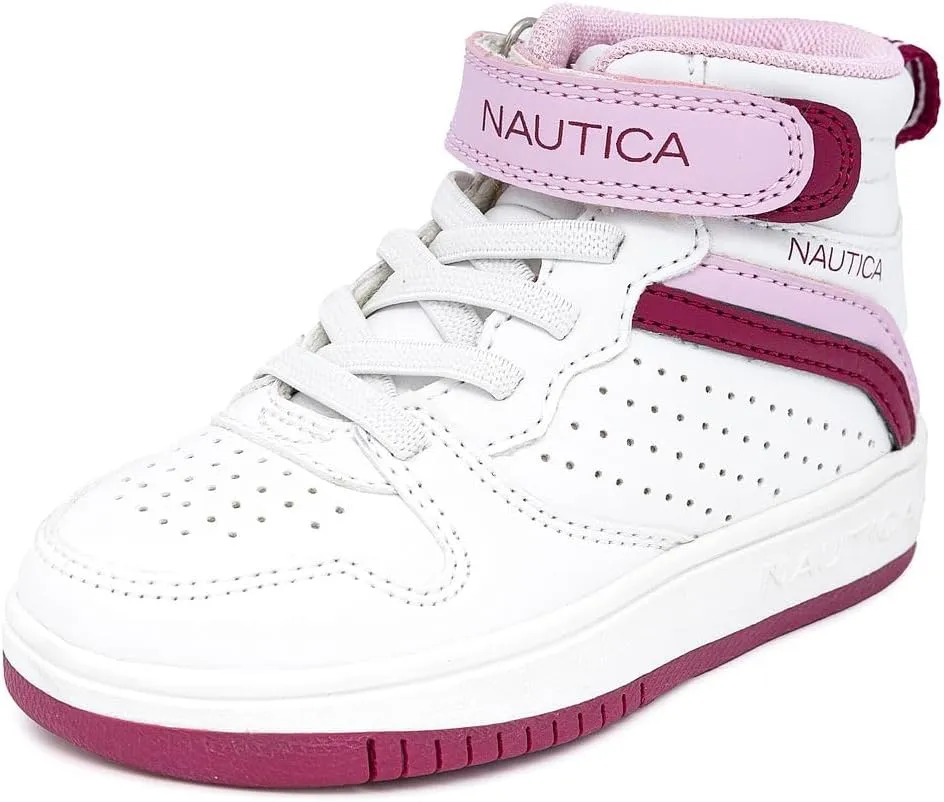 Nautica Kids High Top Basketball Sneakers – Toddler/Little Kid Fashion Boots, Comfortable Athletic Walking Shoes for Boys and Girls
