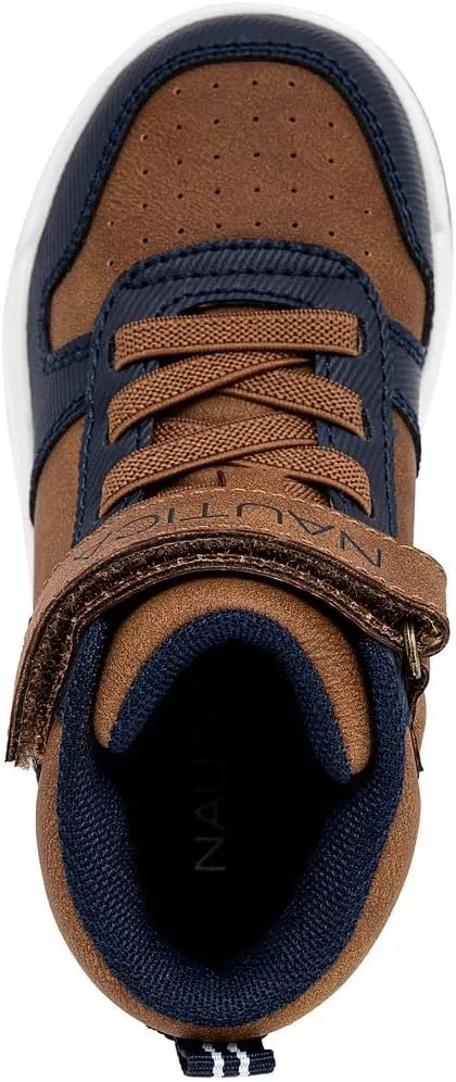 Nautica Kids High Top Basketball Sneakers – Toddler/Little Kid Fashion Boots, Comfortable Athletic Walking Shoes for Boys and Girls