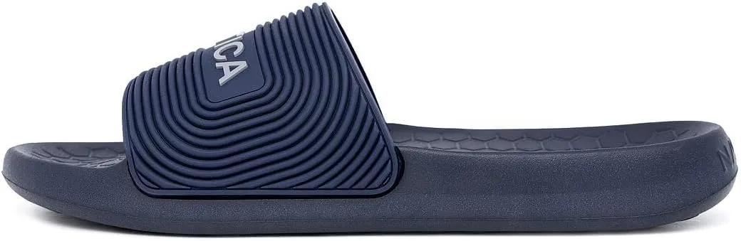 Nautica Men's Slide Sandals – Comfortable Slip-On Pool & Beach Shoes with Cushioned Footbed for Casual Wear