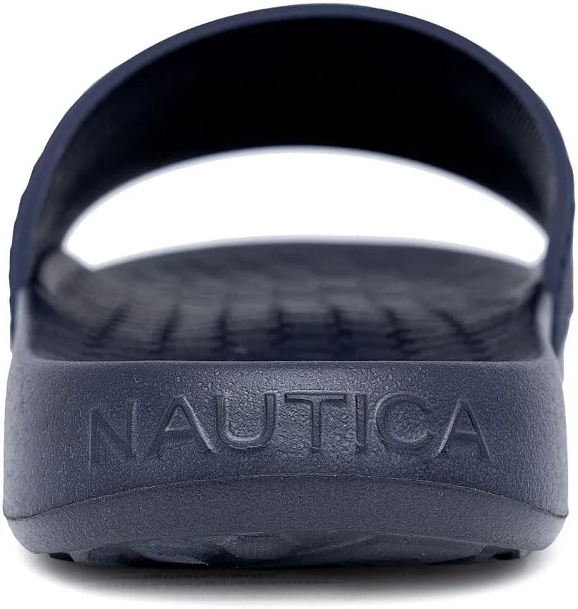 Nautica Men's Slide Sandals – Comfortable Slip-On Pool & Beach Shoes with Cushioned Footbed for Casual Wear