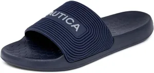 Nautica Men's Slide Sandals – Comfortable Slip-On Pool & Beach Shoes with Cushioned Footbed for Casual Wear