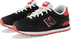 New Balance 515 V1 Lace-up Sneaker, Black/True Red, 12.5 US Unisex Little Kid