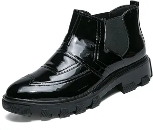 New Men's Chelsea Boots Elastic Bandage Floral Vegan Leather Slip On Wearable Non Anti-slip Formal Casual Slip On