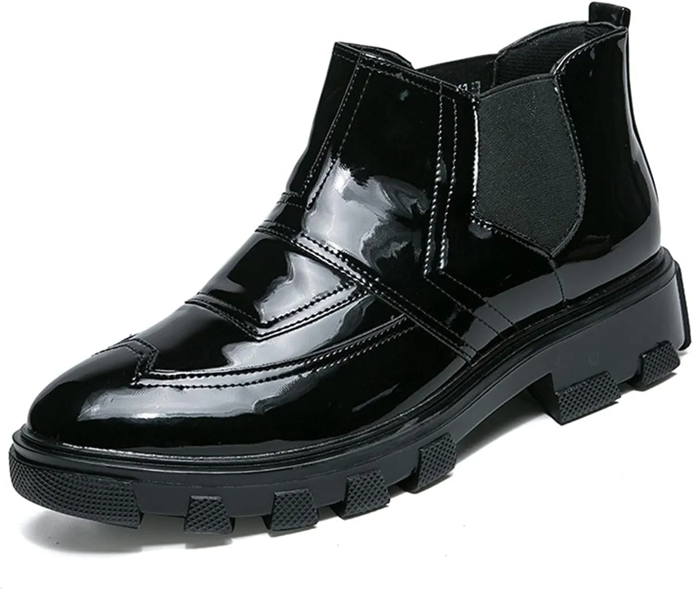 New Men's Chelsea Boots Elastic Bandage Floral Vegan Leather Slip On Wearable Non Anti-slip Formal Casual Slip On