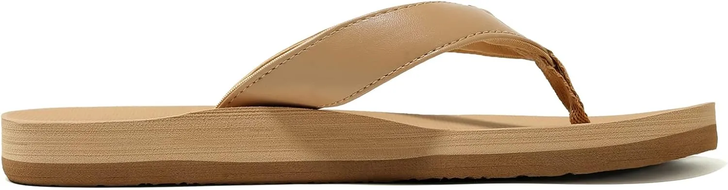 NewDenBer Women's Comfortable Flip Flops Lightweight Arch Support Summer Thong Sandals