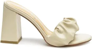 Noie Ruched Strap Block Heel Sandals