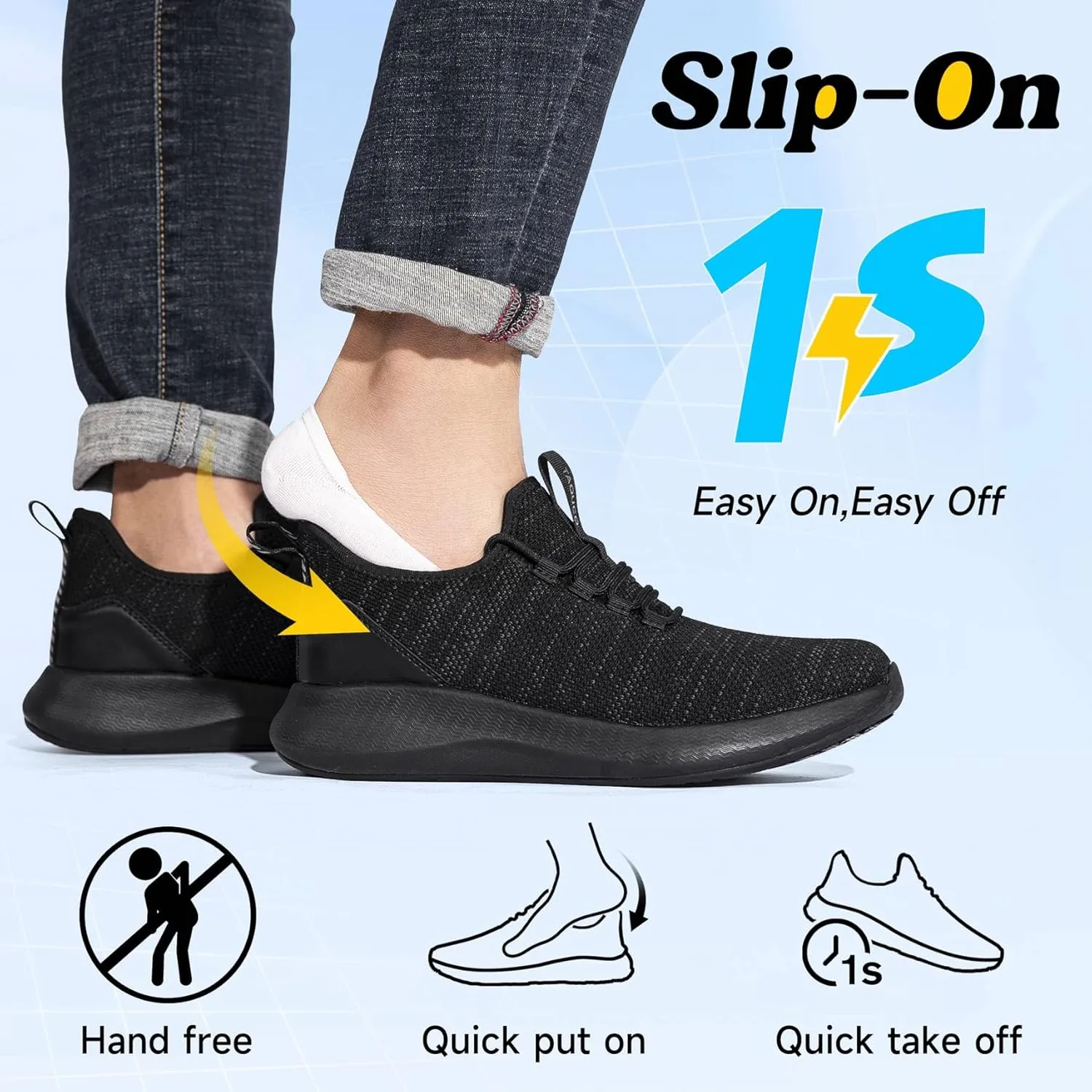 Non Slip Work Shoes Women Slip On Sneakers Slip Resistant Slip On Shoes Womens Zapatos Antideslizantes para Mujer Food Service Chef Restaurant, Charcoal Grey US 5-11