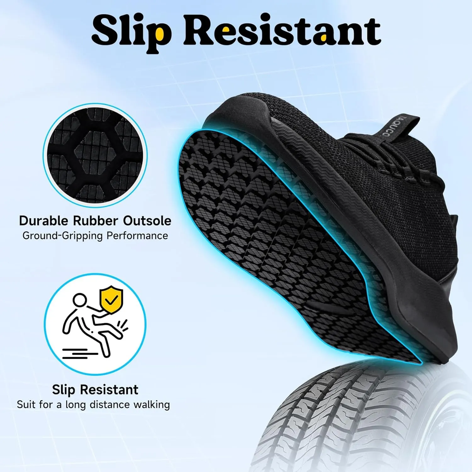 Non Slip Work Shoes Women Slip On Sneakers Slip Resistant Slip On Shoes Womens Zapatos Antideslizantes para Mujer Food Service Chef Restaurant, Charcoal Grey US 5-11