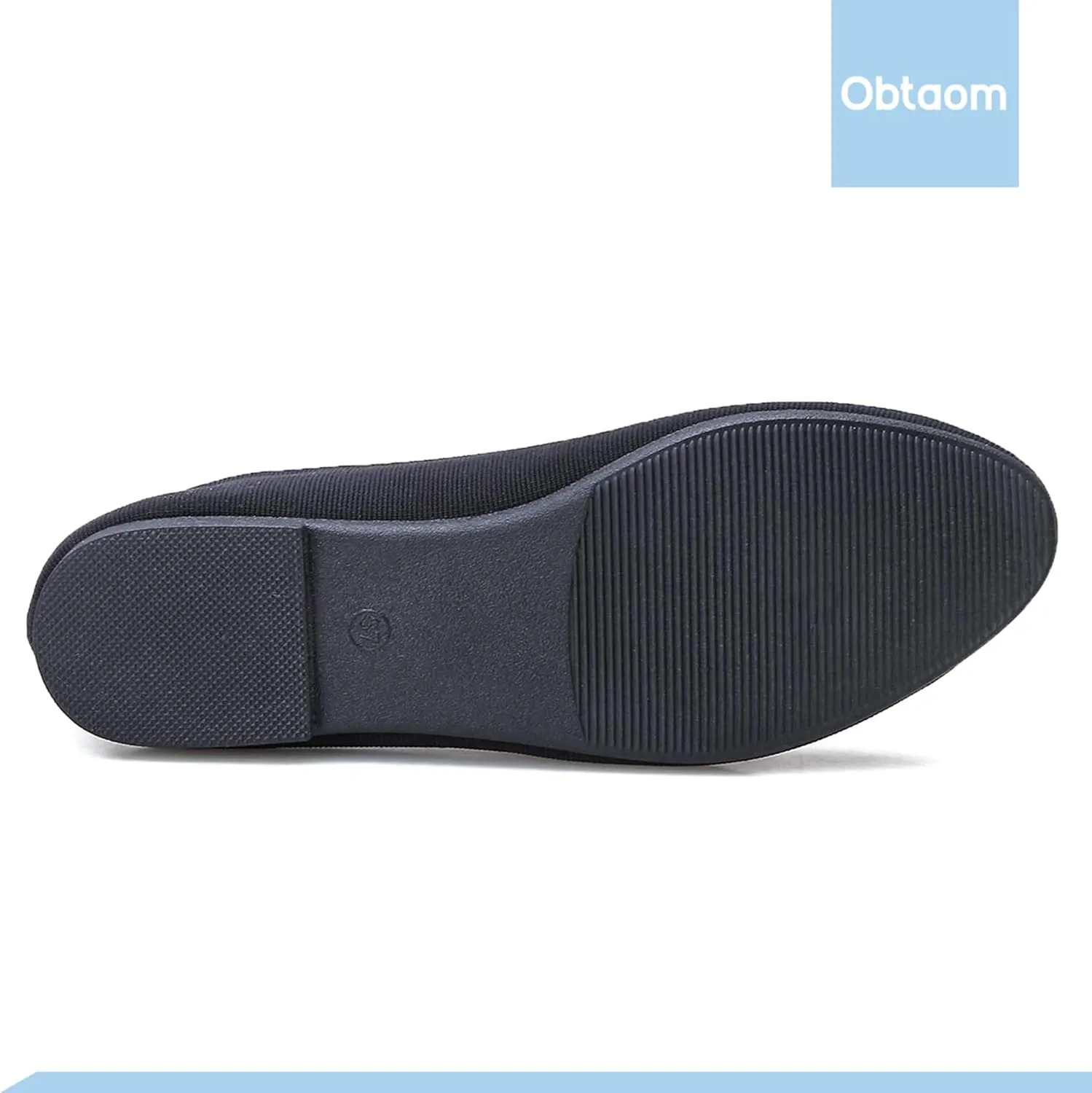 Obtaom Round Toe Women Flat Shoes Slip on Girls Dress Black Ballet Flats
