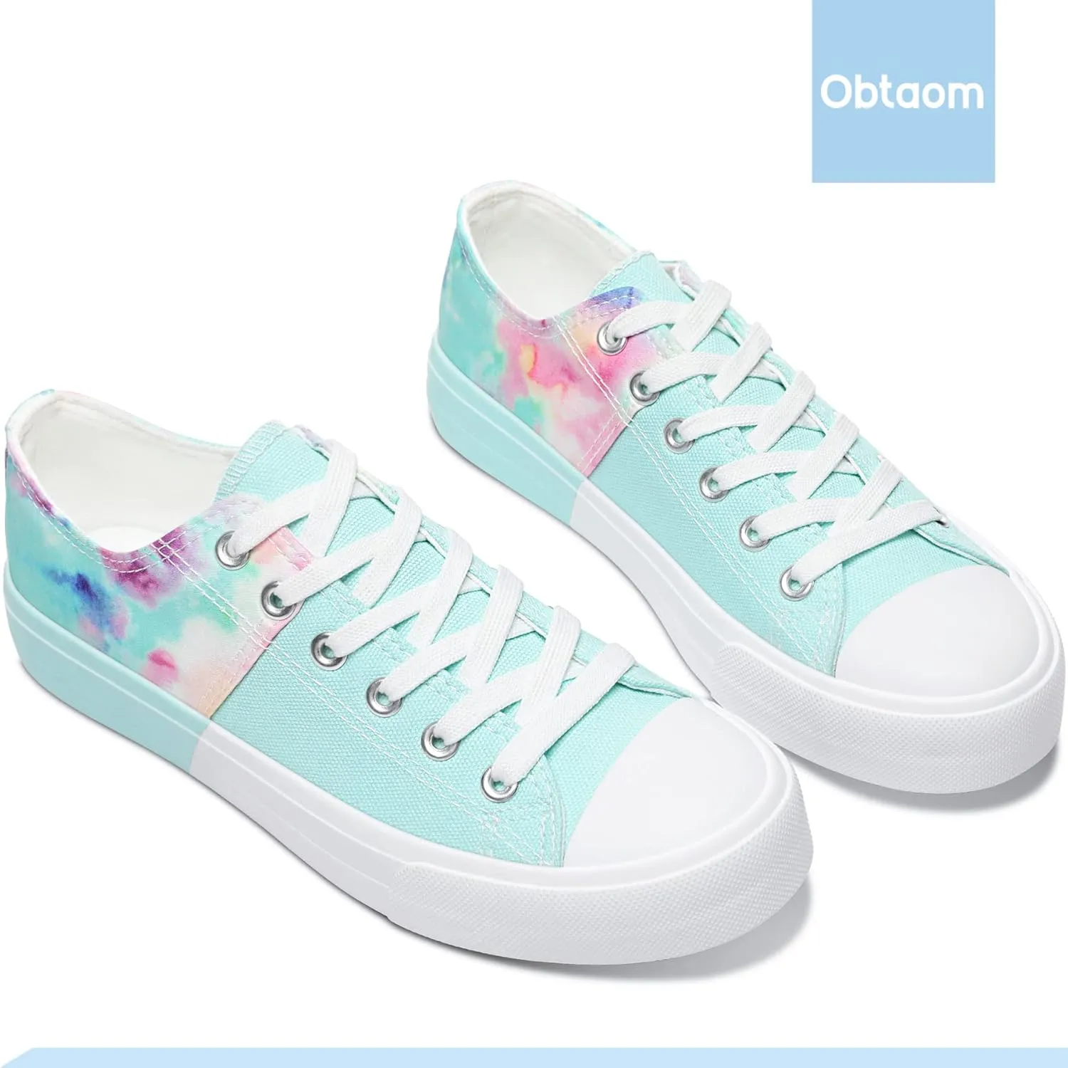 Obtaom Unisex Canvas Shoes Low Top Fashion Sneakers Slip on Walking Shoe