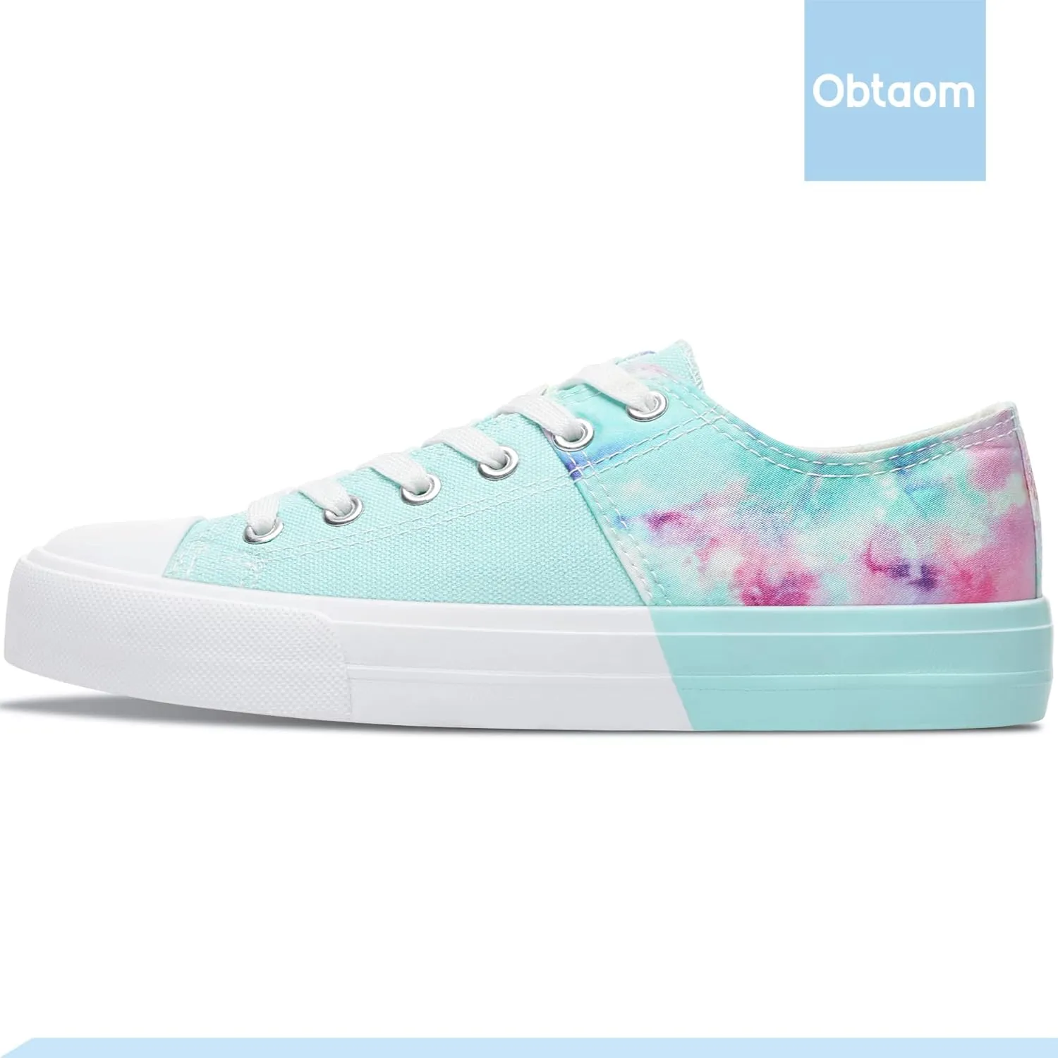 Obtaom Unisex Canvas Shoes Low Top Fashion Sneakers Slip on Walking Shoe