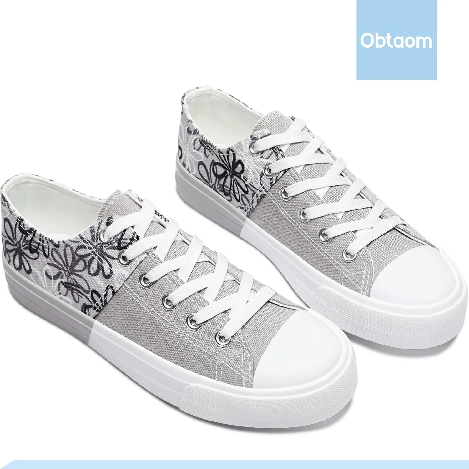 Obtaom Unisex Canvas Shoes Low Top Fashion Sneakers Slip on Walking Shoe