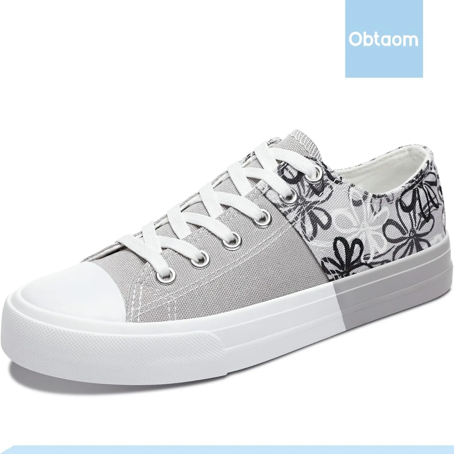 Obtaom Unisex Canvas Shoes Low Top Fashion Sneakers Slip on Walking Shoe