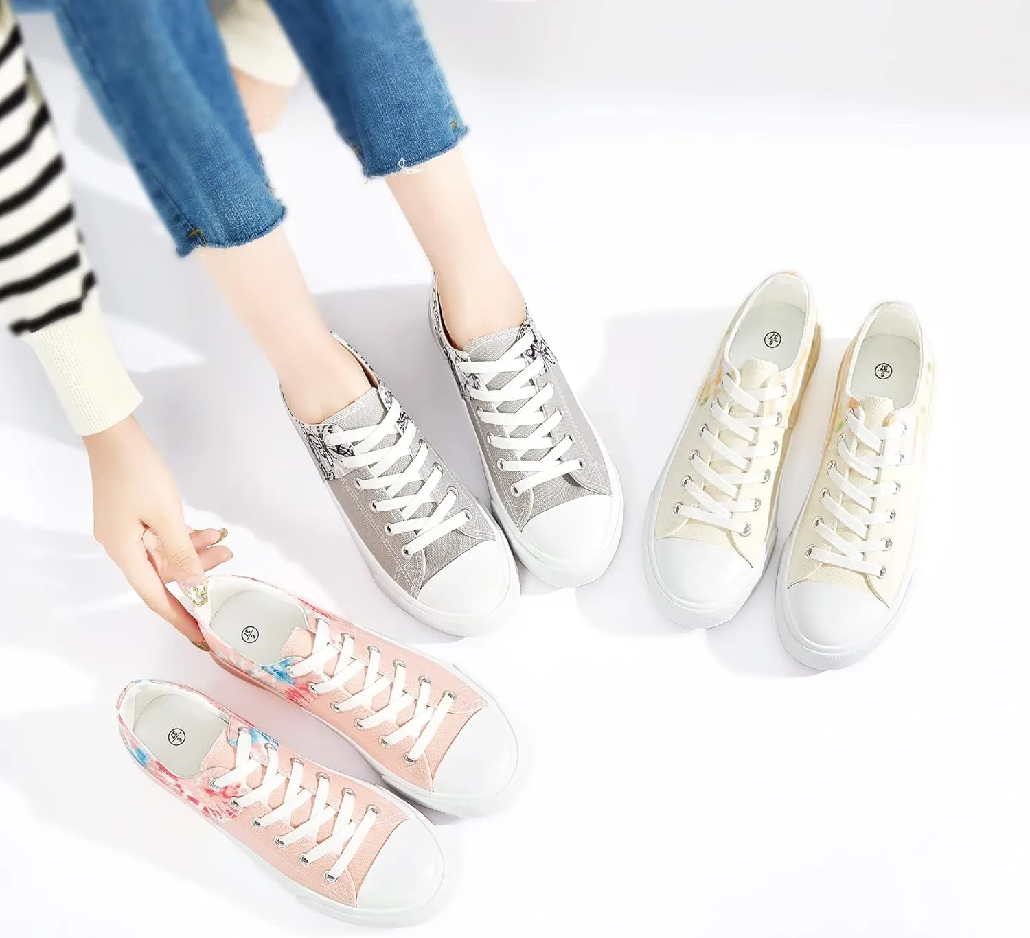 Obtaom Unisex Canvas Shoes Low Top Fashion Sneakers Slip on Walking Shoe