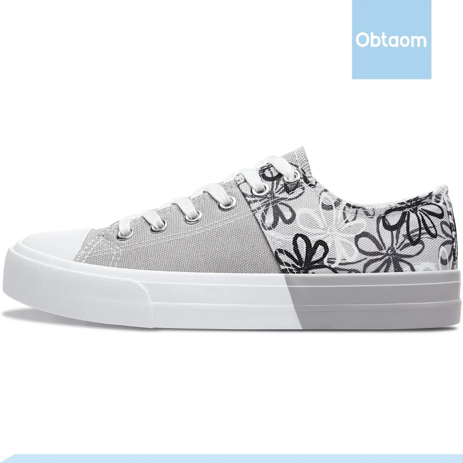 Obtaom Unisex Canvas Shoes Low Top Fashion Sneakers Slip on Walking Shoe