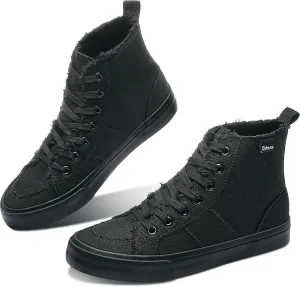 Obtaom Womens/Mens high top Canvas Shoes Play mid Calf Fashion Sneaker Casual lace up hi top Washed Canvas Shoes
