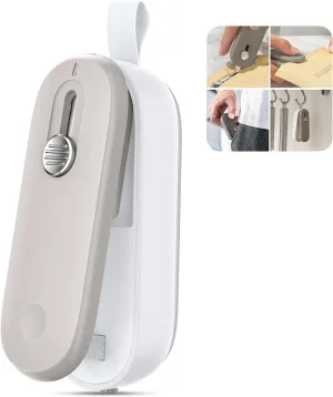 ODSD 2 in 1 Mini Bag Sealer Heat Seal and Cutter With Lanyard - Portable Handheld Chip Heat Sealer for Snacks, Candies, Plastic Food Storage (Batteries Included)