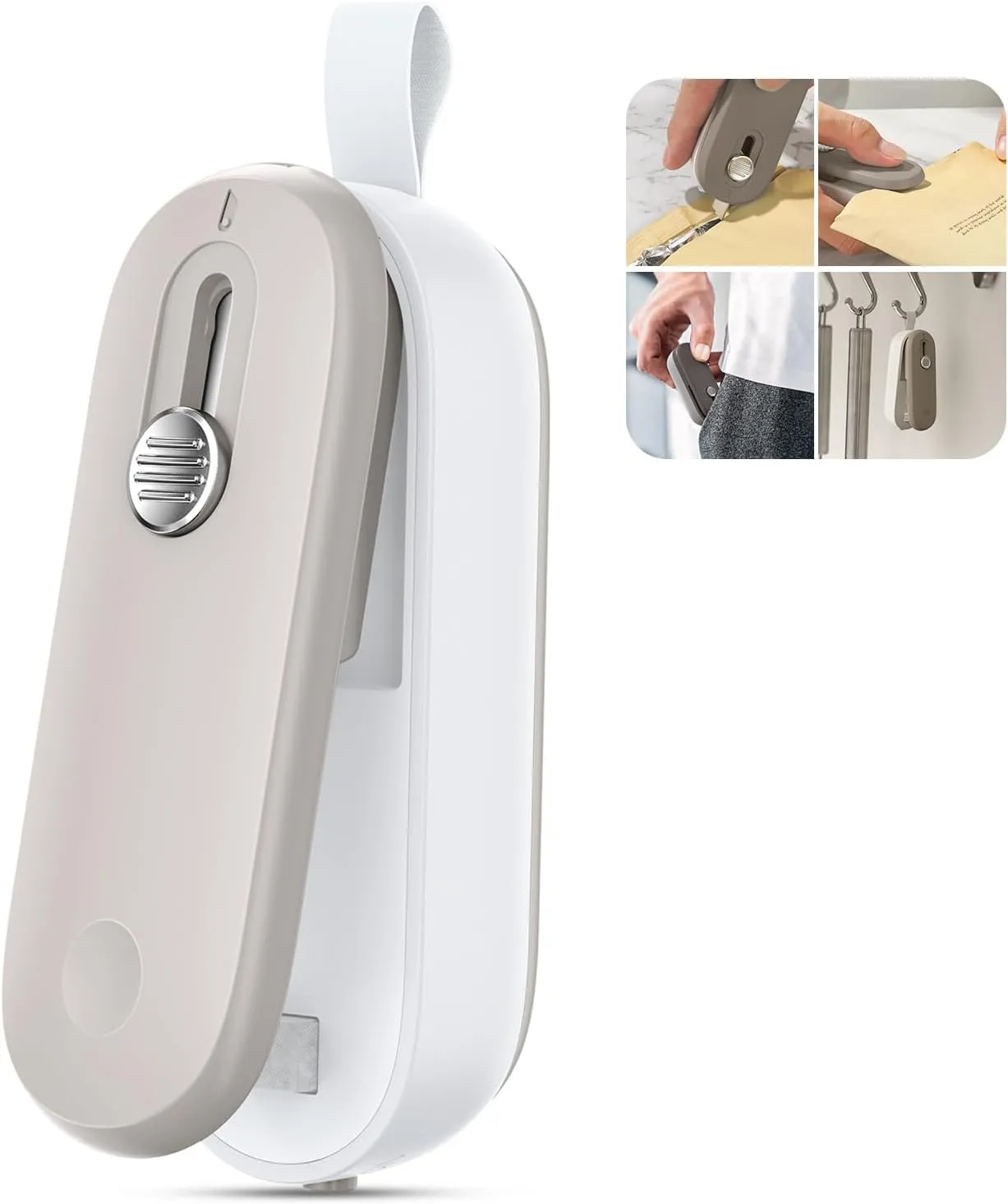 ODSD 2 in 1 Mini Bag Sealer Heat Seal and Cutter With Lanyard - Portable Handheld Chip Heat Sealer for Snacks, Candies, Plastic Food Storage (Batteries Included)