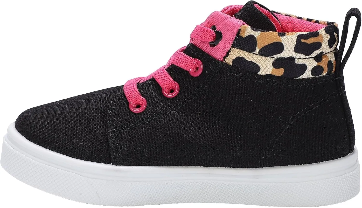 Oomphies Sam Girls Hi-Top Pull-On Sneakers – Canvas Upper, Elastic Laces, Cushioned Insole & Durable Rubber Sole