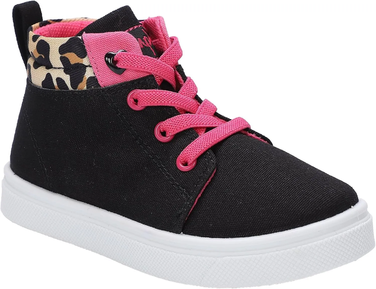 Oomphies Sam Girls Hi-Top Pull-On Sneakers – Canvas Upper, Elastic Laces, Cushioned Insole & Durable Rubber Sole