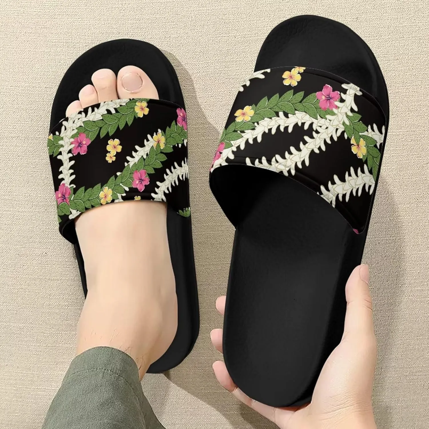 Open Toe Slippers for Women Rubber Slides Womens Sandal Slippers