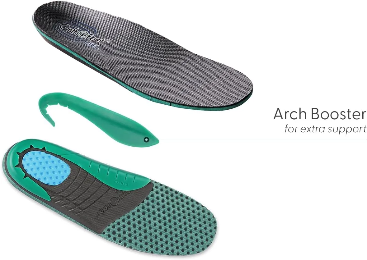 Orthofeet Men's Orthotic Insoles with Arch Support for Plantar Fasciitis and Pain Relief, Size 10.5 Wide