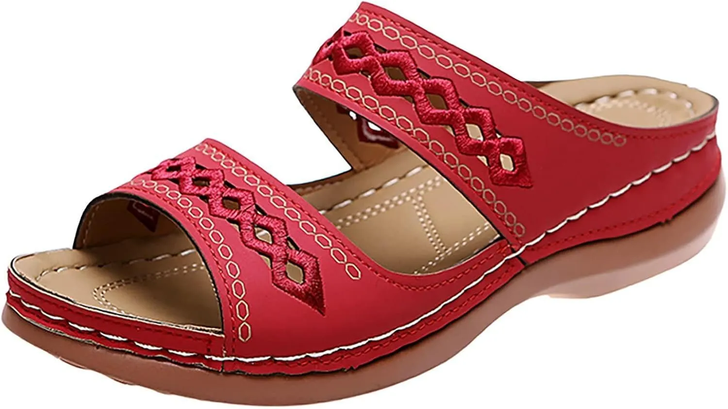 Orthopedic Sandals for Women Fashion Backless Walking Sandals Platform Wedge Sandal with Arch Support Open Toe Slip On Flip Flop Dressy Summer Flat Walking Slippers