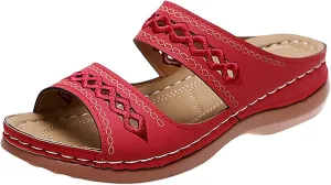 Orthopedic Sandals for Women Fashion Backless Walking Sandals Platform Wedge Sandal with Arch Support Open Toe Slip On Flip Flop Dressy Summer Flat Walking Slippers