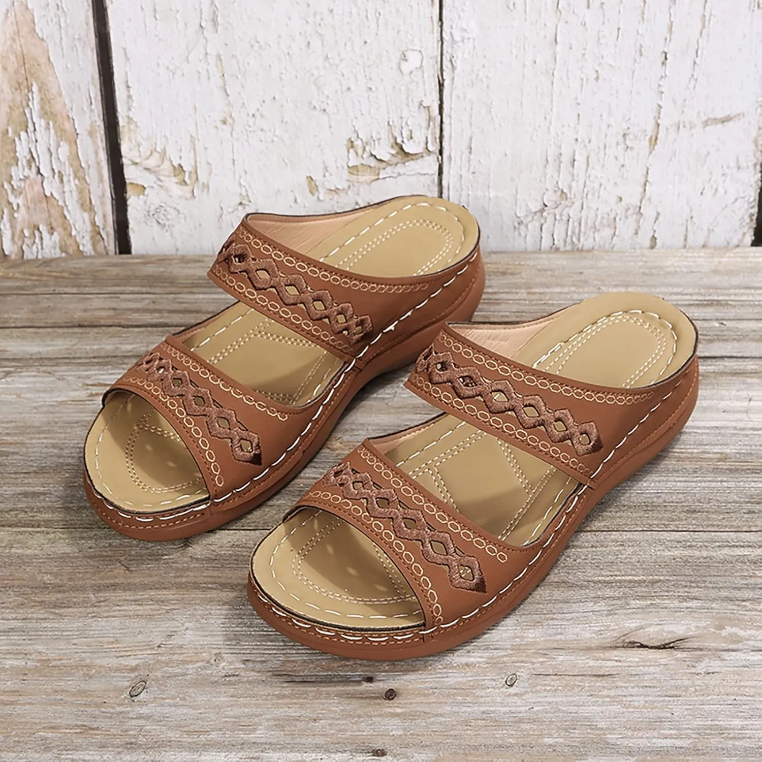 Orthopedic Sandals For Women,Women's Sandals Wedge Massage Roman Casual Sandals Women's Slide Gladiator Sandals For Women Wedge