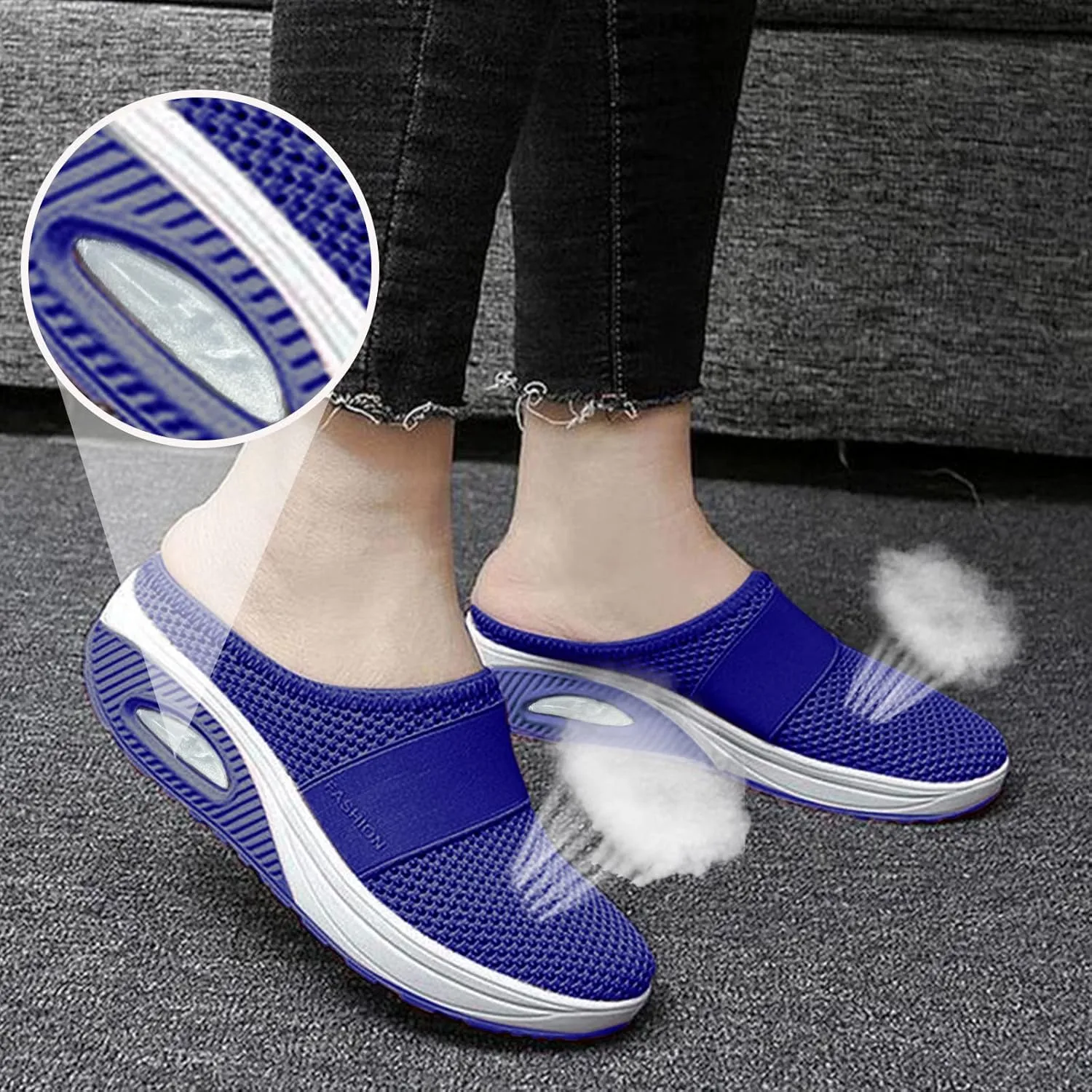 Orthopedic Shoes for Women Slip Ons Walking Shoes Sock Sneakers Slip-On Breathable Mesh Trainers Women's Comfortable Casual Ladies Athletic Shoes Running Jogging Shoes