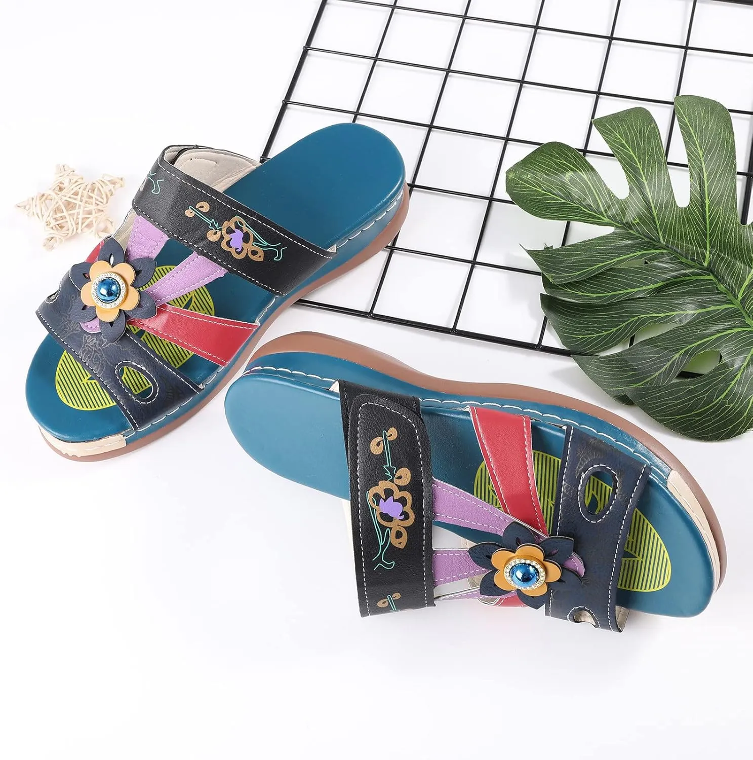 Orthopedic Summer Sandals for Women with Arch Support Walking Shoes Comfortable Adjustable Straps Lightweight Beach Casual Outdoor Plantar Fasciitis Relief
