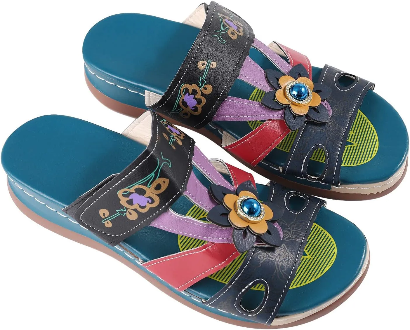 Orthopedic Summer Sandals for Women with Arch Support Walking Shoes Comfortable Adjustable Straps Lightweight Beach Casual Outdoor Plantar Fasciitis Relief