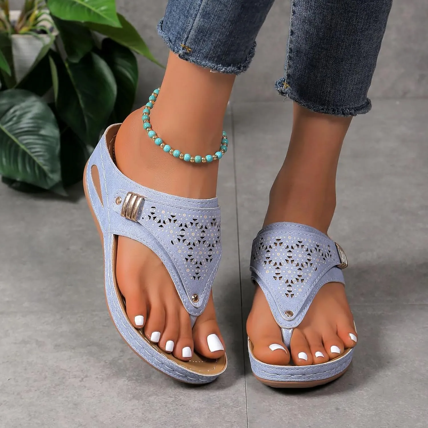 Orthotic Sandals for Women 2025 Slippers Orthopedic Womens Fashion Orthotic Flip Flops Yoga Mat Slides Comfort Plantar Fasciitis Arch Support Slip on Flat Sandals Ladies Soft Cushion