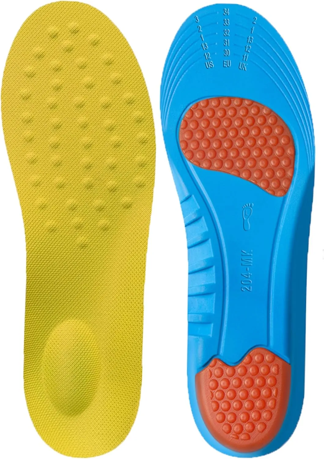 Ortosole Memory Foam Gel Insoles – Orthopedic Comfort Inserts for Men & Women – Soft Massaging Arch & Heel Support – Ideal for Walking, Standing & Daily Use (Men's 7-12)