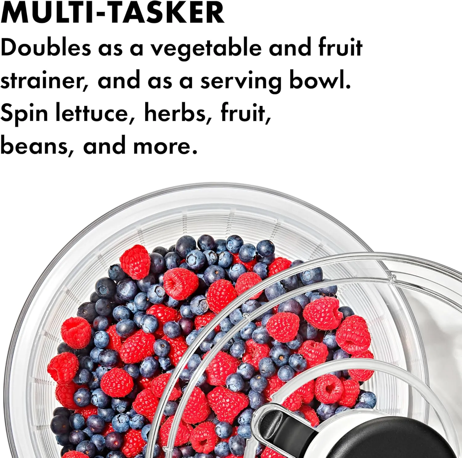 OXO Good Grips Salad Spinner | Lettuce Spinner | Fruit Washer | Fruit Washing Bowl with Strainer | Vegetable Cleaner | Salad Cleaner | Lettuce Washer | 6.22 Quart Capacity