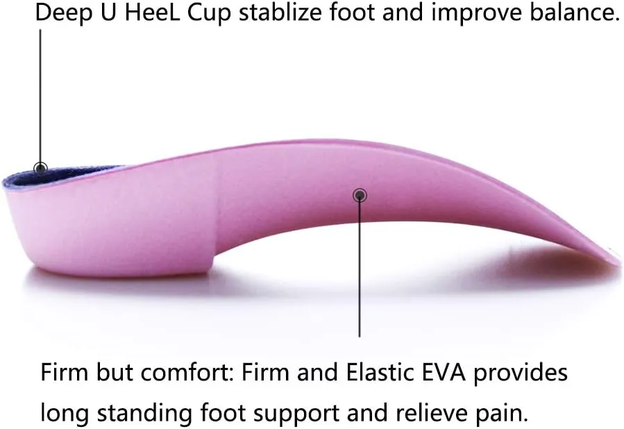 PCSsole 3/4 Orthotics Shoe Insoles High Arch Supports Shoe Insertsfor Plantar Fasciitis, Flat Feet, Over-Pronation, Relief Heel Spur Pain (XL:Men9-11/Women10-12)