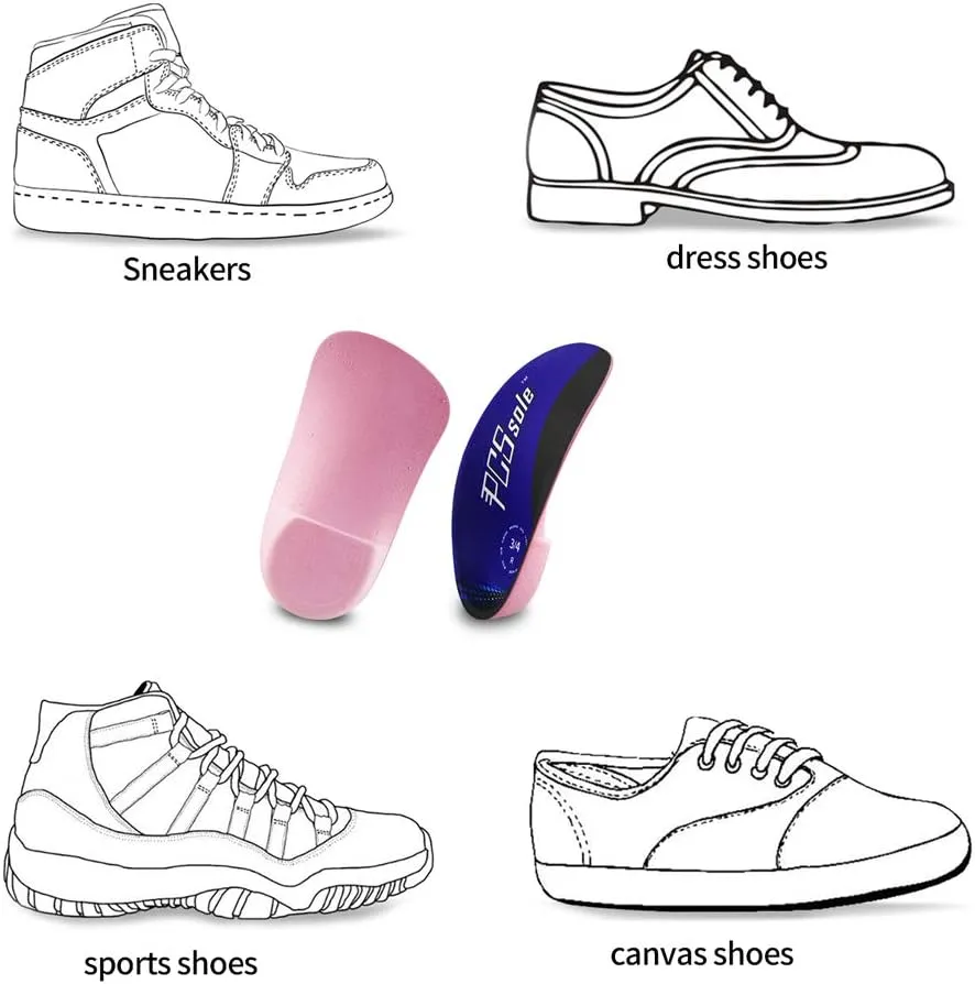 PCSsole 3/4 Orthotics Shoe Insoles High Arch Supports Shoe Insertsfor Plantar Fasciitis, Flat Feet, Over-Pronation, Relief Heel Spur Pain (XL:Men9-11/Women10-12)
