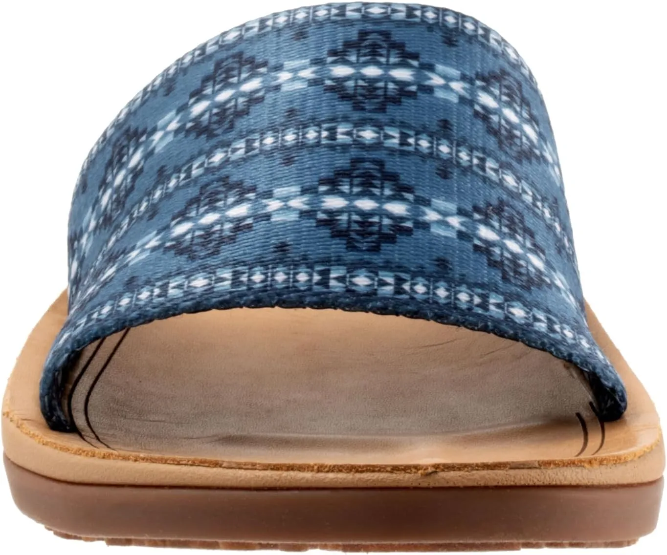 PENDLETON Women's Slide, Colorful Patterned Fabric and Leather Upper, Non-Slip Rubber Sole, Arch Support, 0.5" Heel
