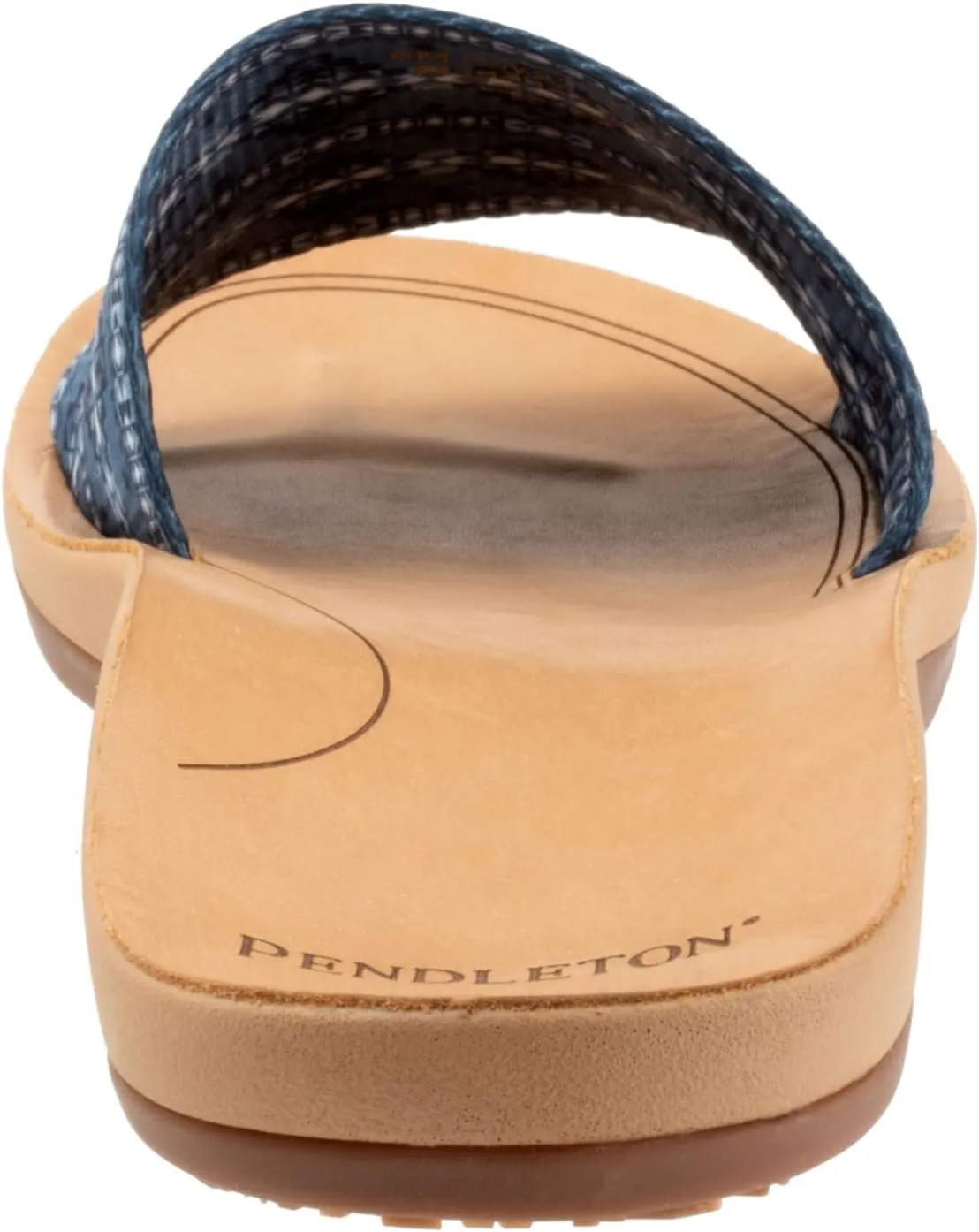 PENDLETON Women's Slide, Colorful Patterned Fabric and Leather Upper, Non-Slip Rubber Sole, Arch Support, 0.5" Heel