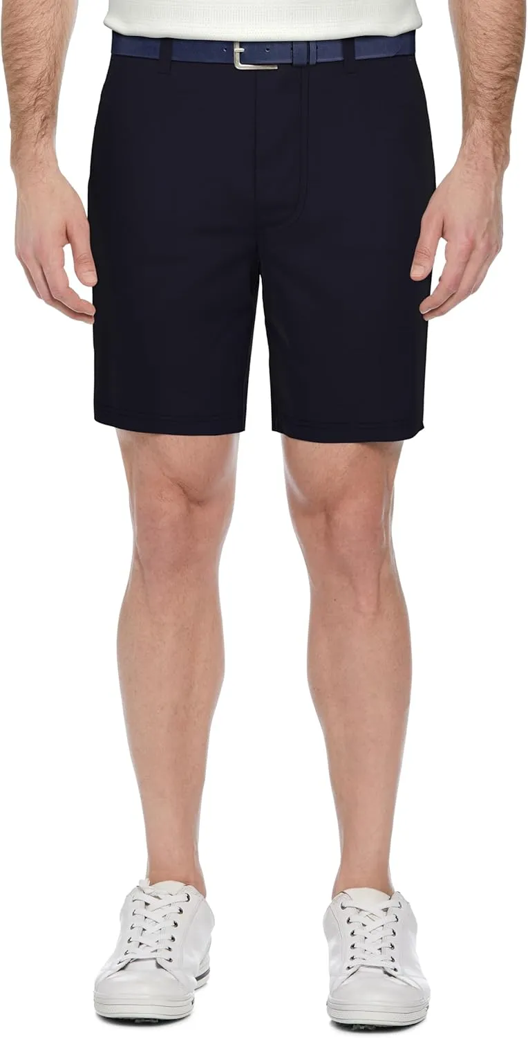 PGA TOUR Men's 8" Solid Performance Pull-on Golf Shorts with Stretch Waistband, Moisture-Wicking, Sun Protection