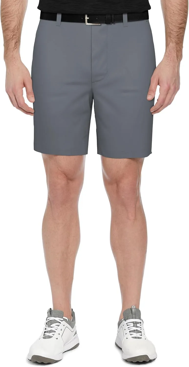 PGA TOUR Men's 8" Solid Performance Pull-on Golf Shorts with Stretch Waistband, Moisture-Wicking, Sun Protection