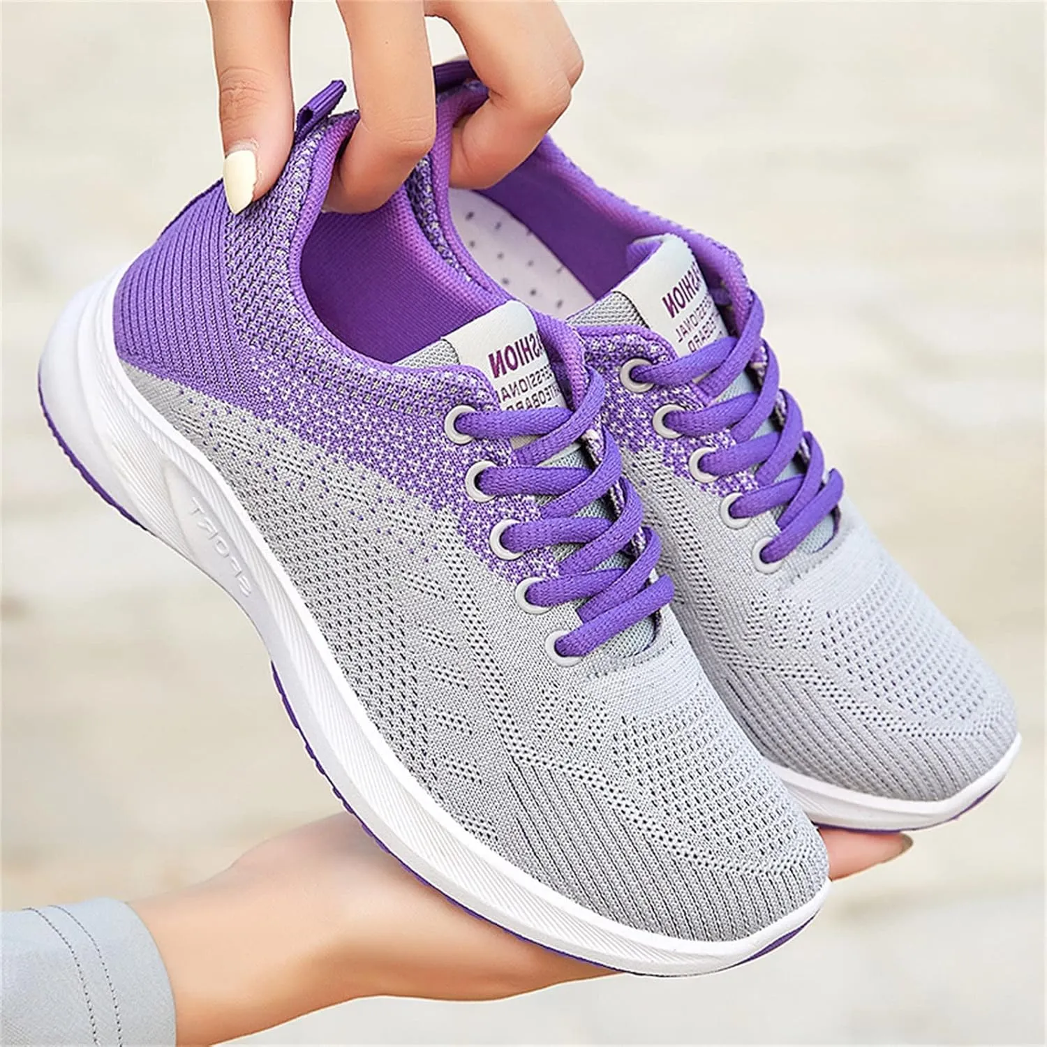 Pimfylm Women's Comfort Walking Shoes Slide Soles, Ultra Light-Weight Ortho Stretch Cushion Shoes for Women Mesh Athletic Style