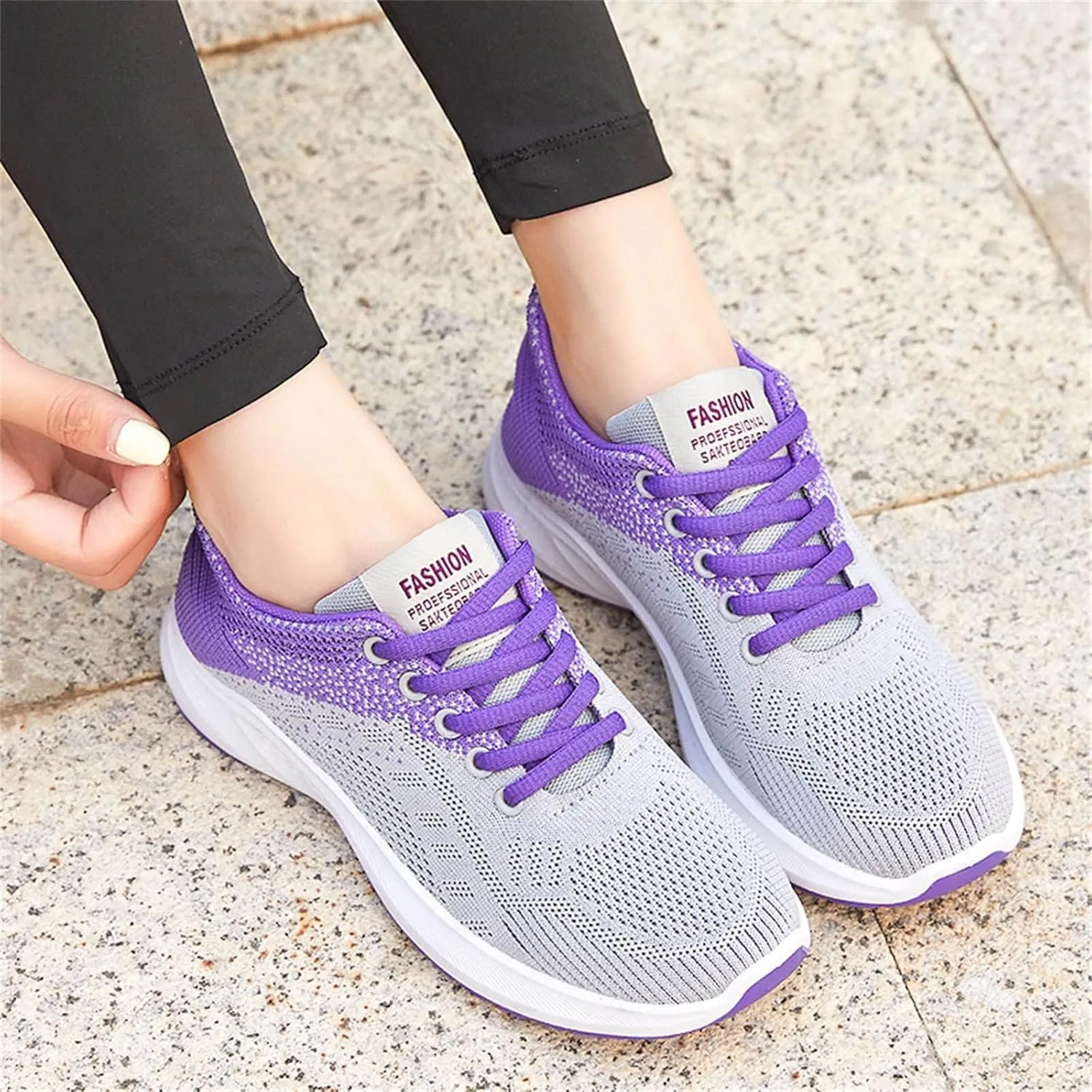 Pimfylm Women's Comfort Walking Shoes Slide Soles, Ultra Light-Weight Ortho Stretch Cushion Shoes for Women Mesh Athletic Style