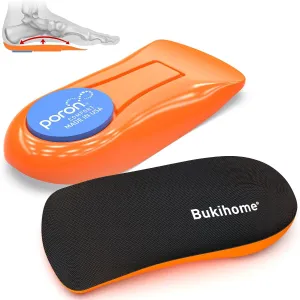 Plantar Fasciitis Heel Cups - Bukihome Arch Support Gel Heel Cushions for Heel Pain Relief, Achilles Tendonitis, Heel Spur, Heel Support, Women 9.5-13 & Men 8.5-12