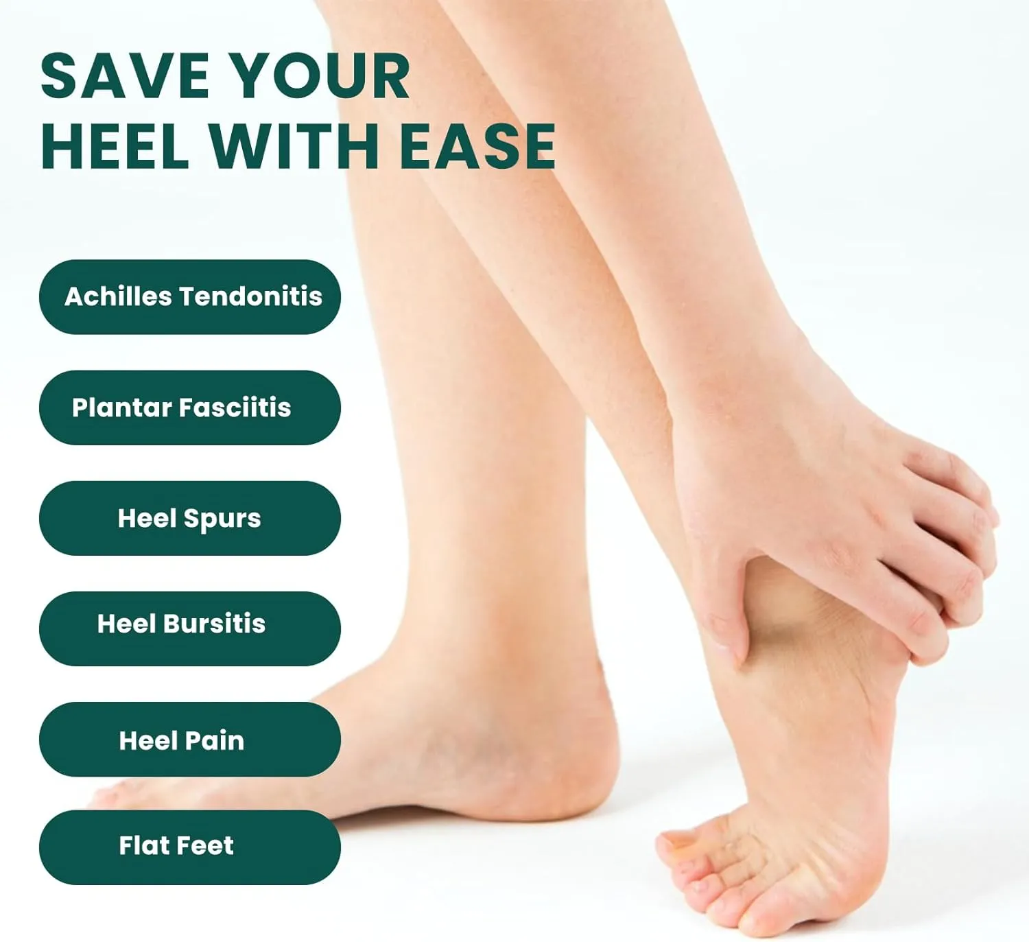 Plantar Fasciitis Heel Support Inserts - Welnove Low Arch Support Heel Cushion Cups for Heel Pain Heels Spur Achilles Tendonitis - Orthotic Shoe Insert for Women's 9.5-13, Men's 8.5-12 - 1 Pair